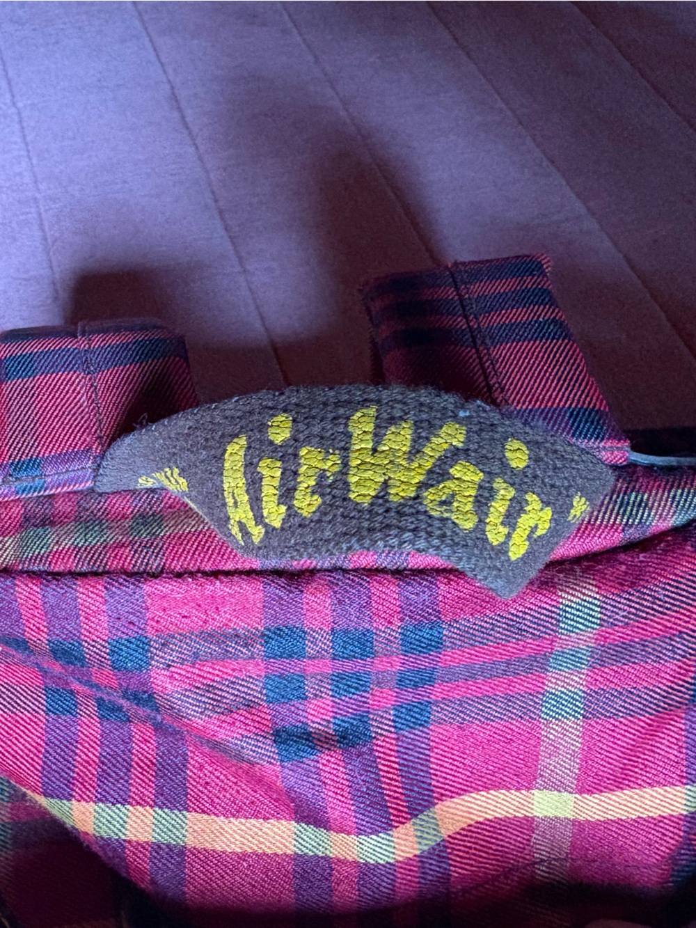 Vtg 90s Dr Martens Red Plaid Backpack- Red Yellow Brown Black- Grunge - Picture 7 of 14
